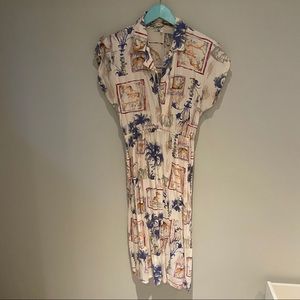 Kooky Printed 80s Dress